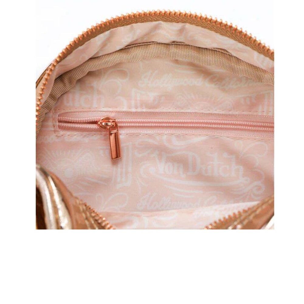 VON DUTCH Rose Gold Reflective Bowling Bag - Picture 3 of 4